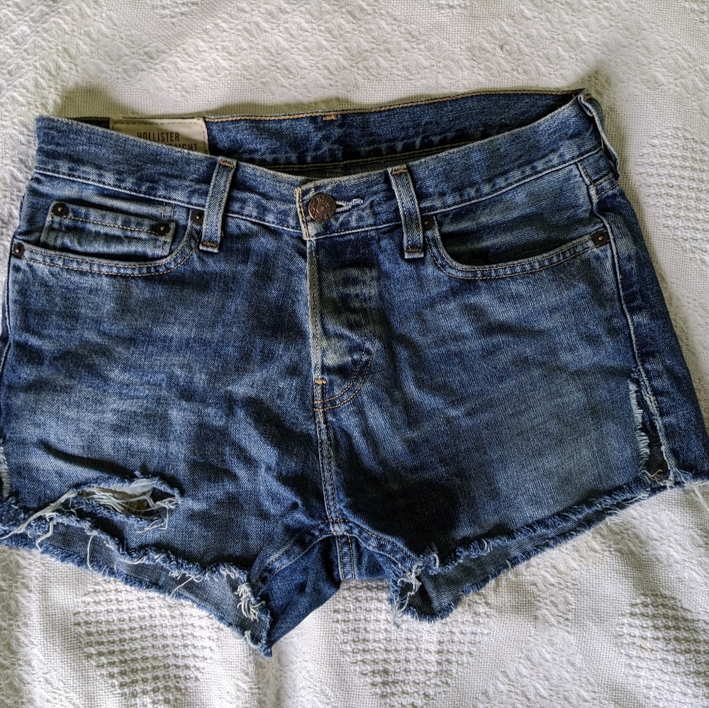 Hand embroidered Hollister cutoff shorts Sz 28/29